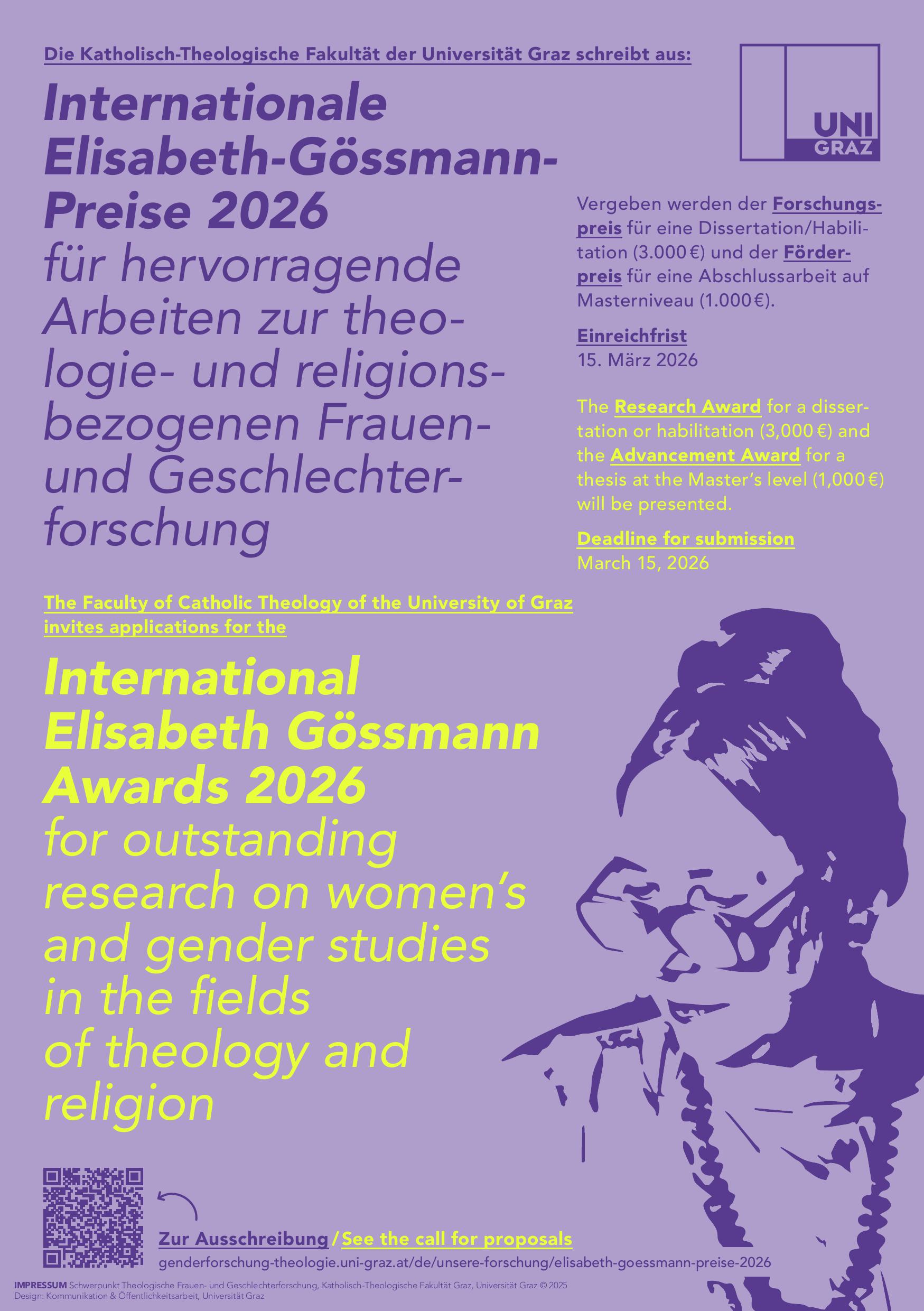 Elisabeth Gössmann Prizes 2026